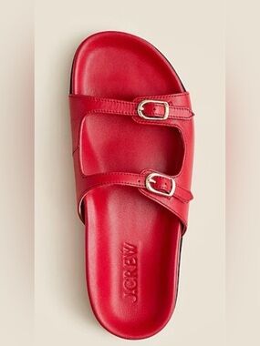 J. Crew New Colbie Buckle Sandals in Red leather NIB 9M
